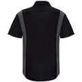 Workwear Outfitters Men's Long Sleeve Perform Plus Shop Shirt w/ Oilblok Tech Black/Charcoal, Small SY32BC-RG-S